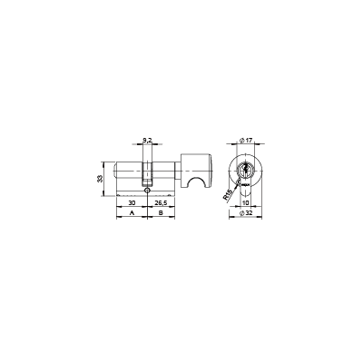 Knob cylinder asymmetric