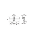 Double cylinder with emergency function asymmetric