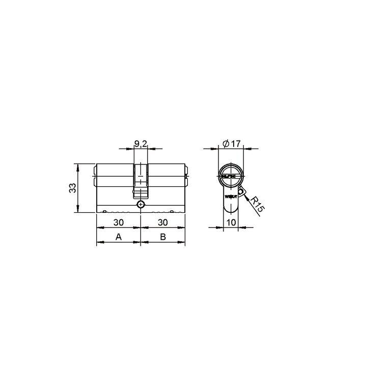 Double cylinder with emergency function