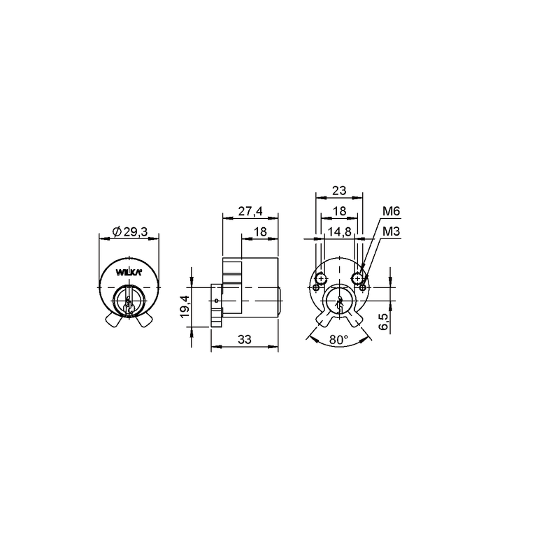 External cylinder for rim locks