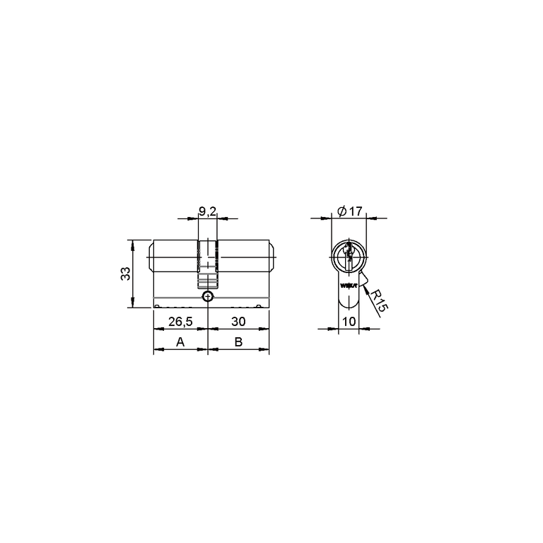 Double cylinder asymmetric