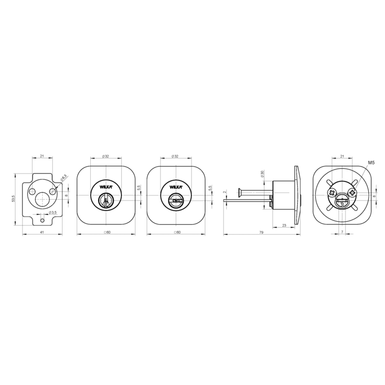 External cylinder for rim locks