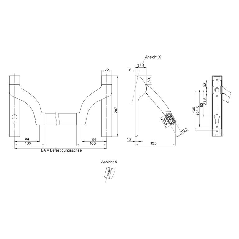 Emergency exit push bar for tubular frame doors