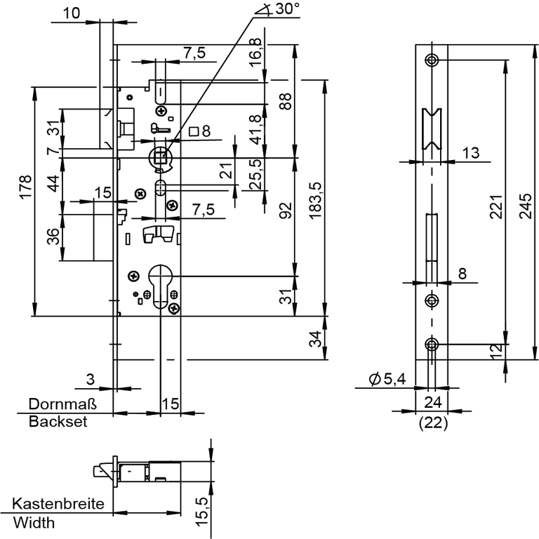 Mortise lock for tubular frame doors