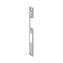 E-opener U-shaped striking plates for tubular frame doors