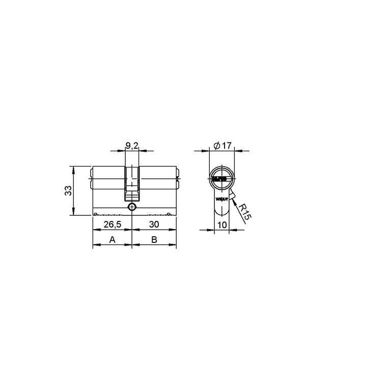 Double cylinder asymmetric