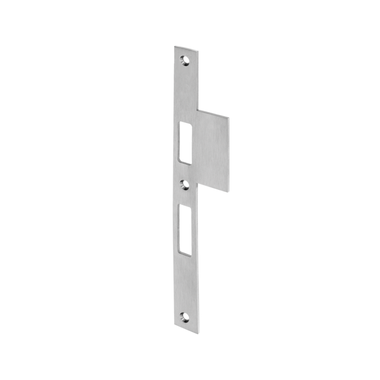 Lipped striking plates for tubular frame doors