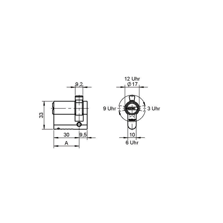 Half cylinder with defined free-wheel zone 90°/180°/270°