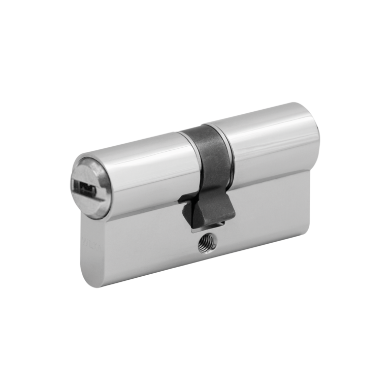 Double cylinder with key retaining
