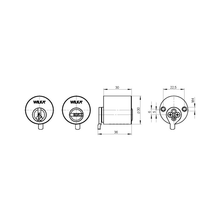 Round cylinder for garage door locks