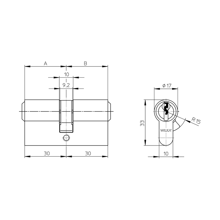 Double cylinder with emergency key funktion