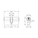Double cylinder with double locking