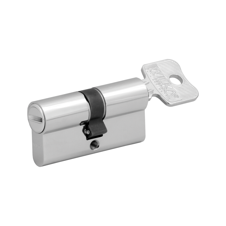 Double cylinder one side emergency opening other side with locking funktion