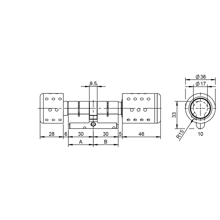 Electronic double knob cylinder