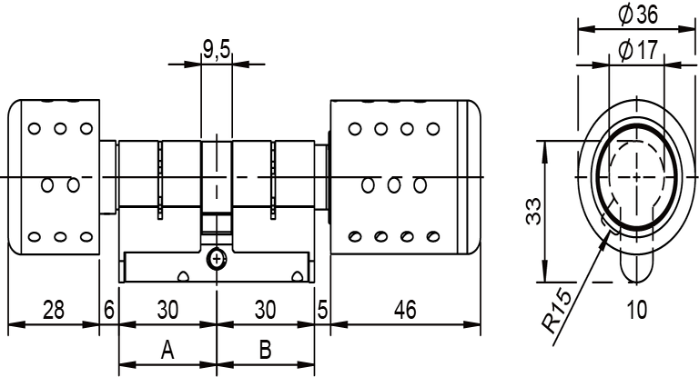 Electronic double knob cylinder