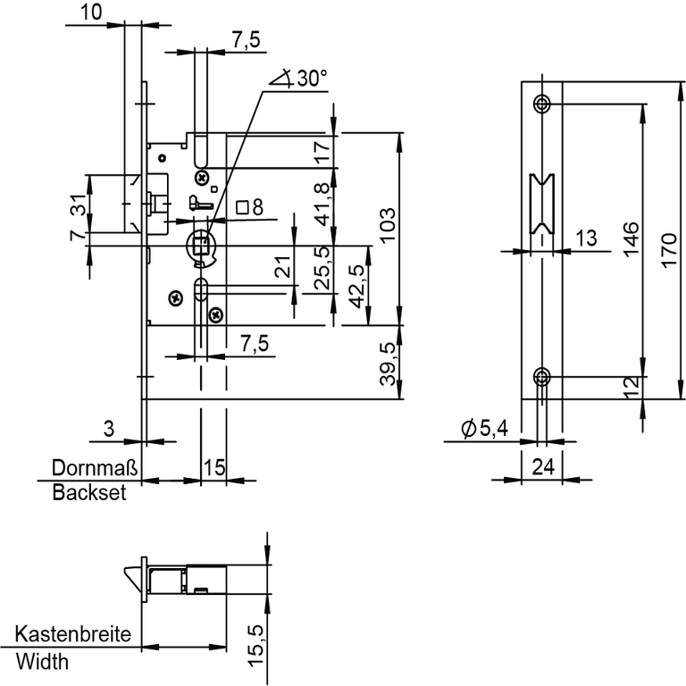 Mortise latch lock for tubular frame doors