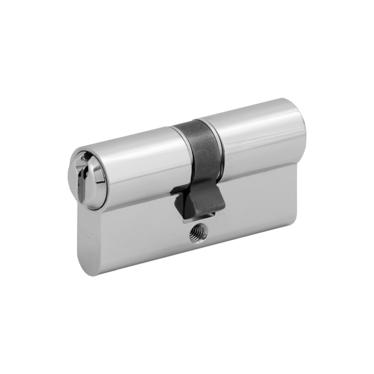 Double cylinder with key retaining