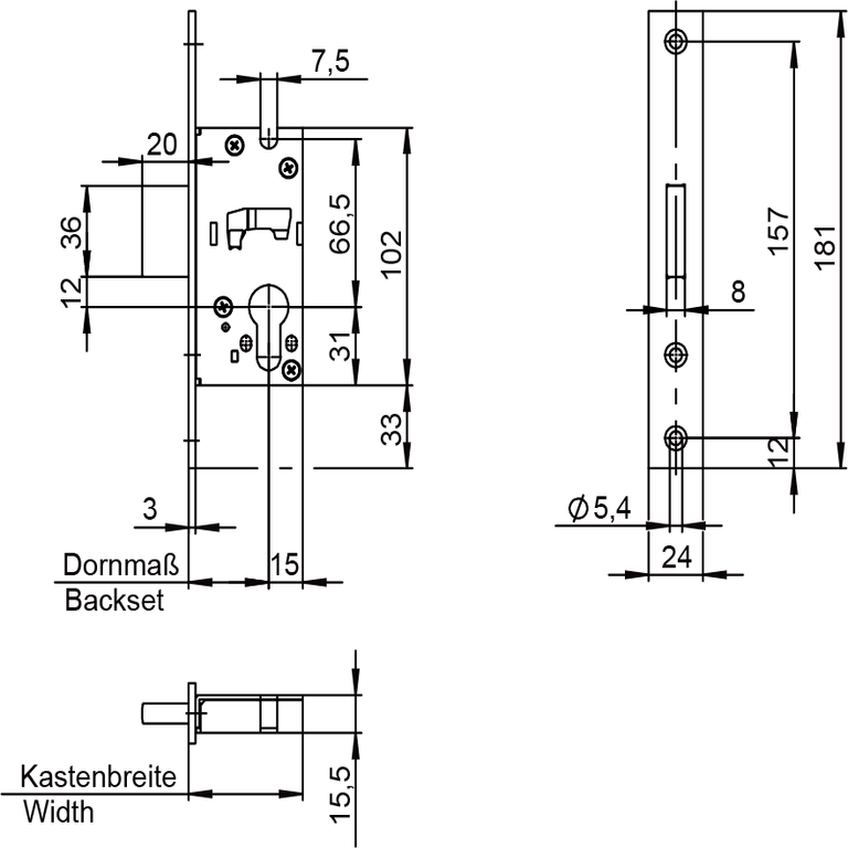 Mortise deadbolt lock for tubular frame doors